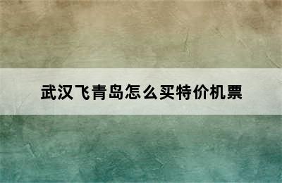 武汉飞青岛怎么买特价机票