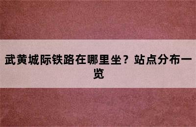 武黄城际铁路在哪里坐？站点分布一览