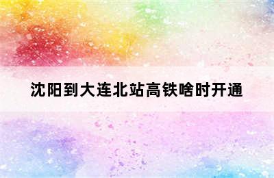 沈阳到大连北站高铁啥时开通