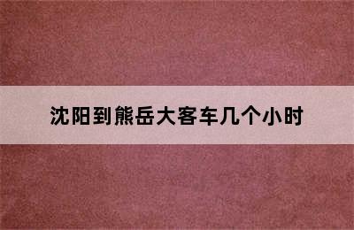 沈阳到熊岳大客车几个小时