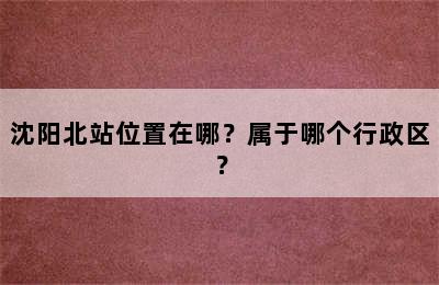 沈阳北站位置在哪？属于哪个行政区？