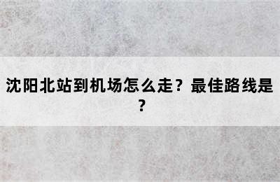 沈阳北站到机场怎么走？最佳路线是？