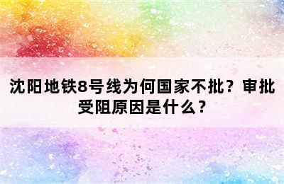 沈阳地铁8号线为何国家不批？审批受阻原因是什么？