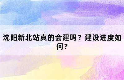 沈阳新北站真的会建吗？建设进度如何？