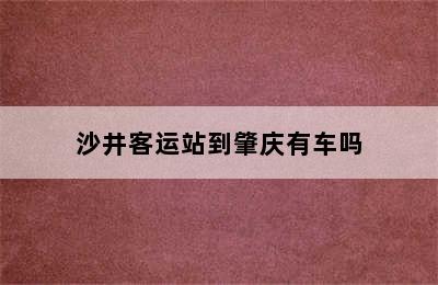 沙井客运站到肇庆有车吗