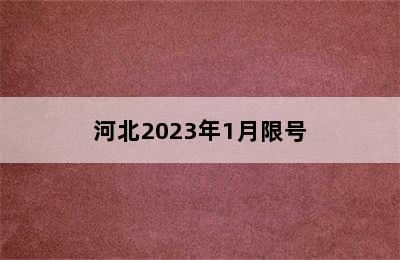 河北2023年1月限号