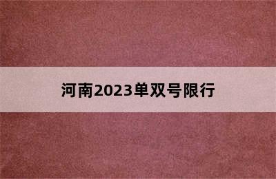 河南2023单双号限行