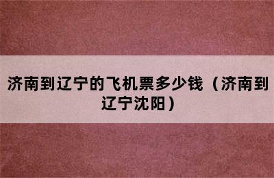 济南到辽宁的飞机票多少钱（济南到辽宁沈阳）