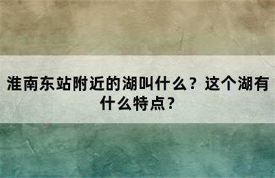 淮南东站附近的湖叫什么？这个湖有什么特点？