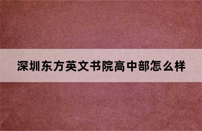 深圳东方英文书院高中部怎么样