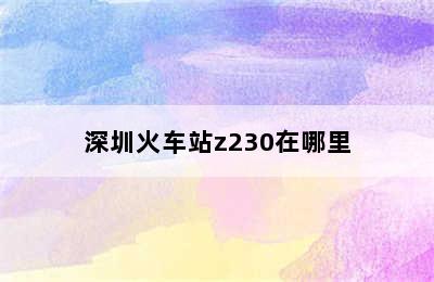 深圳火车站z230在哪里