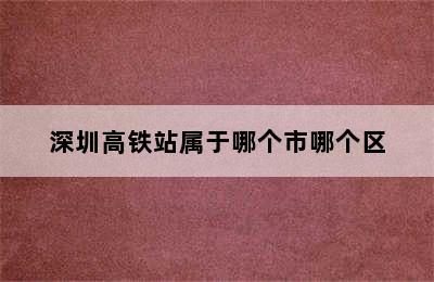 深圳高铁站属于哪个市哪个区