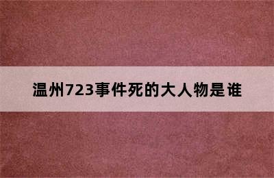 温州723事件死的大人物是谁