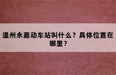 温州永嘉动车站叫什么？具体位置在哪里？