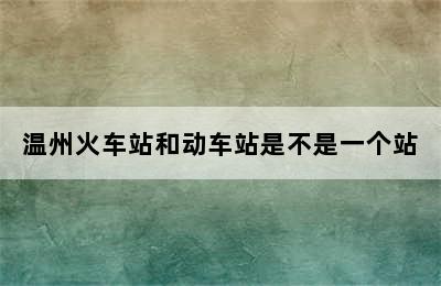 温州火车站和动车站是不是一个站