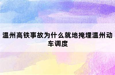 温州高铁事故为什么就地掩埋温州动车调度