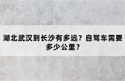 湖北武汉到长沙有多远？自驾车需要多少公里？