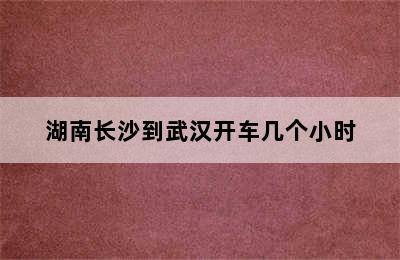 湖南长沙到武汉开车几个小时