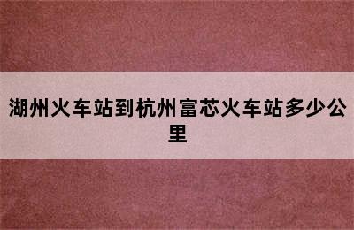 湖州火车站到杭州富芯火车站多少公里