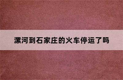 漯河到石家庄的火车停运了吗