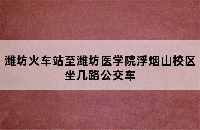 潍坊火车站至潍坊医学院浮烟山校区坐几路公交车