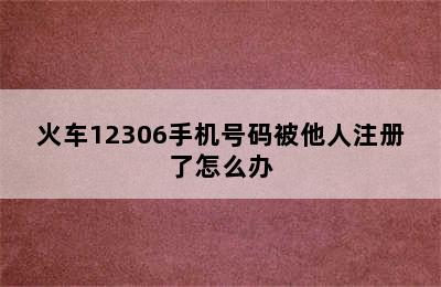 火车12306手机号码被他人注册了怎么办