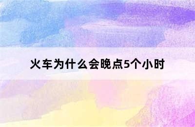 火车为什么会晚点5个小时