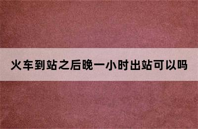 火车到站之后晚一小时出站可以吗