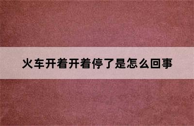 火车开着开着停了是怎么回事