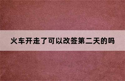 火车开走了可以改签第二天的吗