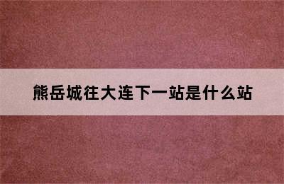 熊岳城往大连下一站是什么站