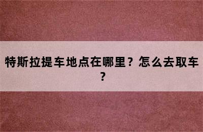 特斯拉提车地点在哪里？怎么去取车？