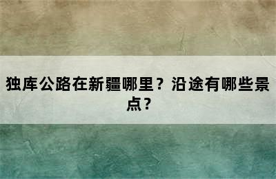 独库公路在新疆哪里？沿途有哪些景点？