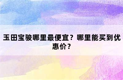 玉田宝骏哪里最便宜？哪里能买到优惠价？