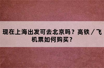 现在上海出发可去北京吗？高铁／飞机票如何购买？