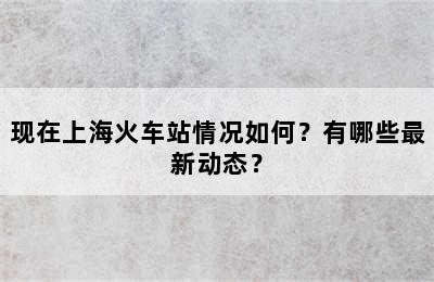 现在上海火车站情况如何？有哪些最新动态？