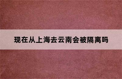 现在从上海去云南会被隔离吗