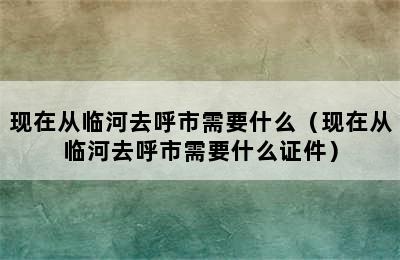 现在从临河去呼市需要什么（现在从临河去呼市需要什么证件）