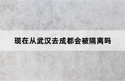 现在从武汉去成都会被隔离吗