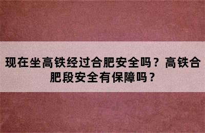 现在坐高铁经过合肥安全吗？高铁合肥段安全有保障吗？