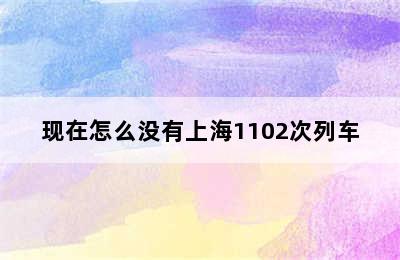 现在怎么没有上海1102次列车