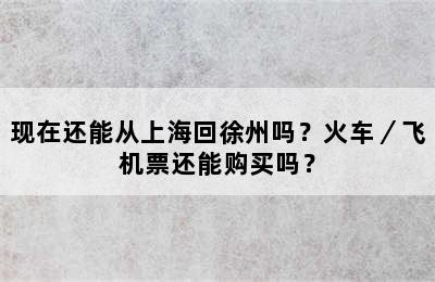 现在还能从上海回徐州吗？火车／飞机票还能购买吗？