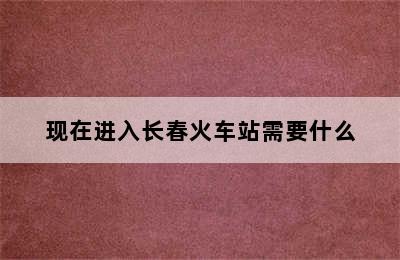 现在进入长春火车站需要什么