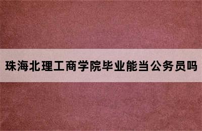 珠海北理工商学院毕业能当公务员吗