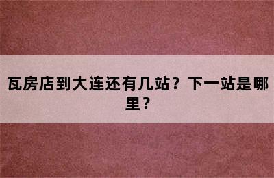 瓦房店到大连还有几站？下一站是哪里？