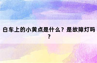 白车上的小黄点是什么？是故障灯吗？