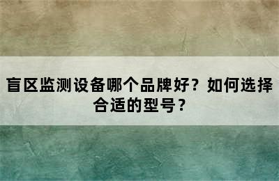 盲区监测设备哪个品牌好？如何选择合适的型号？