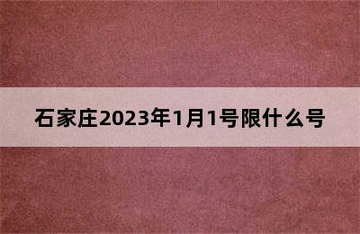 石家庄2023年1月1号限什么号