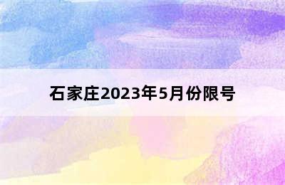 石家庄2023年5月份限号