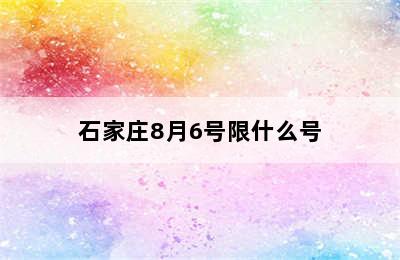 石家庄8月6号限什么号